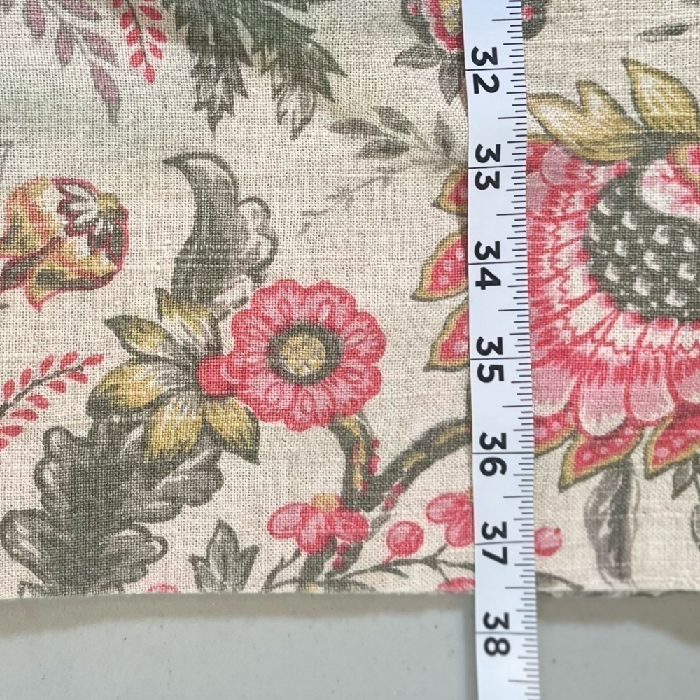 VINTAGE 60's Gay Gibson Floral Linen Midi Dress Rope Belt Sz S - Picture 11 of 11